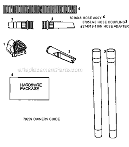 Part Location Diagram of 60169-6 Eureka Hose Assembly - Cartoned