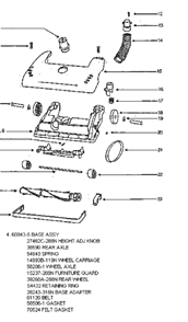 Page A Diagram and Parts List for 4383AT  Eureka Upright Vacuum