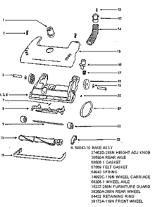 Page A Diagram and Parts List for 4386AT  Eureka Upright Vacuum