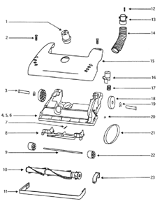 Page A Diagram and Parts List for 4387AT  Eureka Upright Vacuum