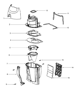 Page C Diagram and Parts List for 4387AT  Eureka Upright Vacuum