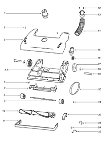 Page A Diagram and Parts List for 4388AT  Eureka Upright Vacuum