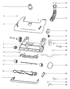 Page A Diagram and Parts List for 4388BH  Eureka Upright Vacuum