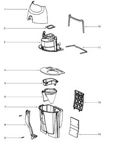 Part Location Diagram of E-28099B-333N Eureka Filter - Screen