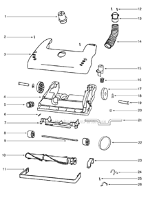 Page A Diagram and Parts List for 4393A  Eureka Upright Vacuum