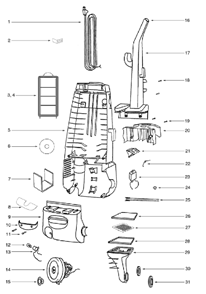 Part Location Diagram of 62075-2 Eureka Motor Assembly Ctnd