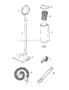 Part Location Diagram of 75297-9 Eureka Handle Assembly
