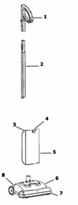 Part Location Diagram of 63615-2 Eureka Dust Cup Latch Assembly
