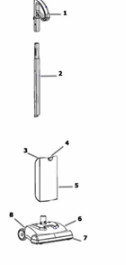 Page A Diagram and Parts List for 442B-1  Eureka Upright Vacuum