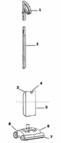 Part Location Diagram of 442A-004-4 Eureka Nozzle Assembly
