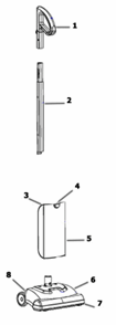 Page A Diagram and Parts List for 443A  Eureka Upright Vacuum