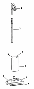 Page A Diagram and Parts List for 443B  Eureka Upright Vacuum