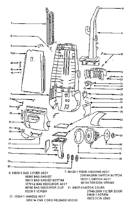 Page B Diagram and Parts List for 4440AT  Eureka Upright Vacuum