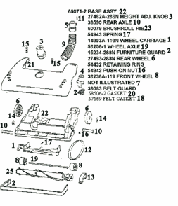 Page A Diagram and Parts List for 4441ATV  Eureka Upright Vacuum