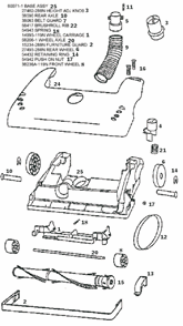 Page A Diagram and Parts List for 4460AT  Eureka Upright Vacuum