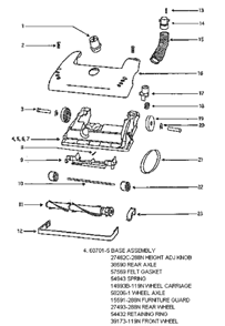 Page A Diagram and Parts List for 4460BTC-2  Eureka Upright Vacuum