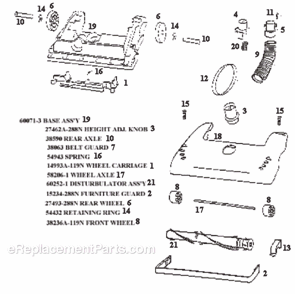 Page A Diagram and Parts List for 4460BT  Eureka Upright Vacuum