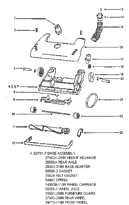 Page A Diagram and Parts List for 4461AT  Eureka Upright Vacuum