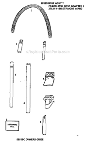 Page C Diagram and Parts List for 4462AT  Eureka Upright Vacuum