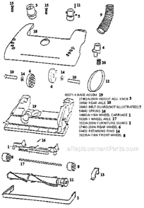 Page A Diagram and Parts List for 4462DT  Eureka Upright Vacuum
