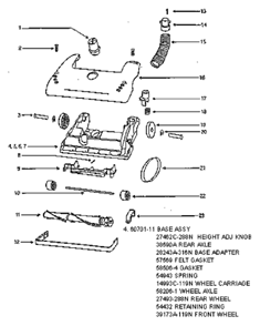 Page A Diagram and Parts List for 4464AT  Eureka Upright Vacuum