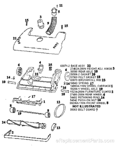 Page A Diagram and Parts List for 4465ATM  Eureka Upright Vacuum