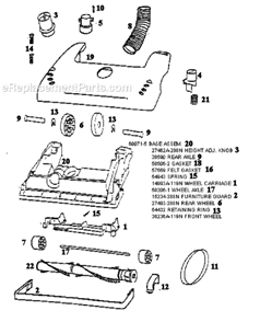 Page A Diagram and Parts List for 4465BTM  Eureka Upright Vacuum