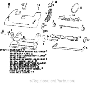 Page A Diagram and Parts List for 4465DTZ  Eureka Upright Vacuum