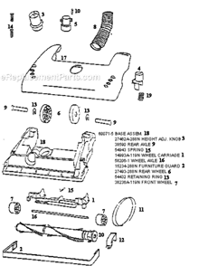 Page A Diagram and Parts List for 4466DT  Eureka Upright Vacuum