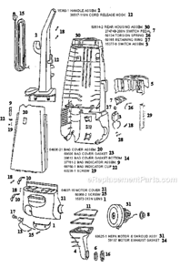 Page B Diagram and Parts List for 4470ATV  Eureka Upright Vacuum