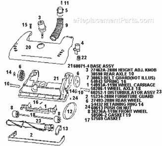 Page A Diagram and Parts List for 4470AT  Eureka Upright Vacuum