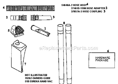 Part Location Diagram of 54646A-2 Eureka Stretch Hose - Cartoned