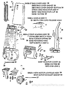 Page B Diagram and Parts List for 4471ATV  Eureka Upright Vacuum
