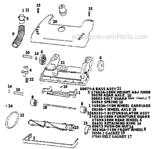 Part Location Diagram of 60069-19 Eureka Hood Assembly - Packaged