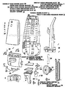 Part Location Diagram of 54936-27 Eureka Bag Cover Packaged