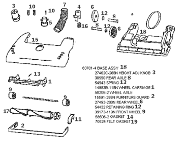 Part Location Diagram of 60069-35 Eureka Hood Assembly - Packaged