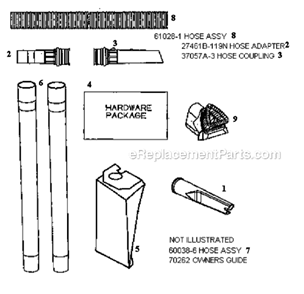 Part Location Diagram of E-60038-8 Eureka Hose Assembly Cartoned