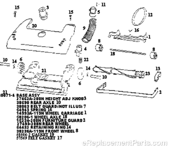 Page A Diagram and Parts List for 4475AT  Eureka Upright Vacuum