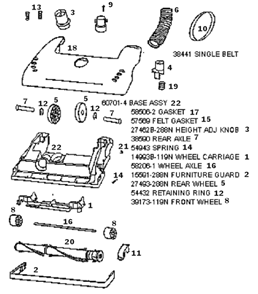 Page A Diagram and Parts List for 4476AT  Eureka Upright Vacuum