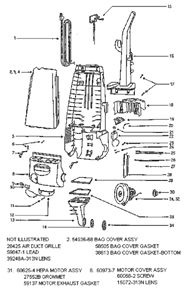 Part Location Diagram of E-60982-2 Eureka Pcb & Bracket Assembly - Cart