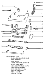 Page A Diagram and Parts List for 4478AT  Eureka Upright Vacuum