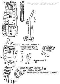 Page B Diagram and Parts List for 4481ATF  Eureka Upright Vacuum
