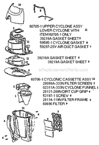 Page C Diagram and Parts List for 4481ATF  Eureka Upright Vacuum