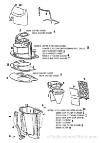 Page C Diagram and Parts List for 4481AT  Eureka Upright Vacuum
