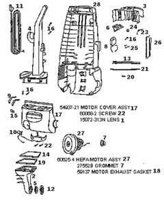 Page B Diagram and Parts List for 4481BT  Eureka Upright Vacuum