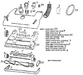 Page A Diagram and Parts List for 4484AT  Eureka Upright Vacuum