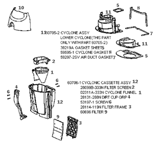 Page C Diagram and Parts List for 4485AT  Eureka Upright Vacuum
