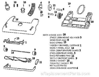 Page A Diagram and Parts List for 4485BT  Eureka Upright Vacuum