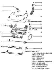 Page A Diagram and Parts List for 4489AT  Eureka Upright Vacuum