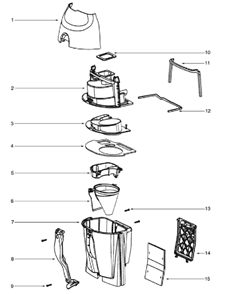 Page A Diagram and Parts List for 4495A-1  Eureka Upright Vacuum
